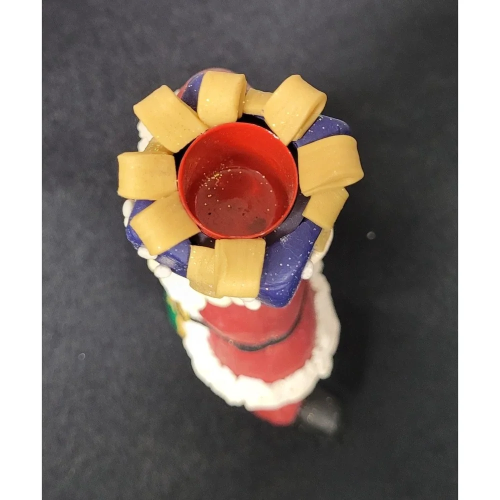 Polymer Clay Santa Claus Candlestick Holder Christmas Figure Decor